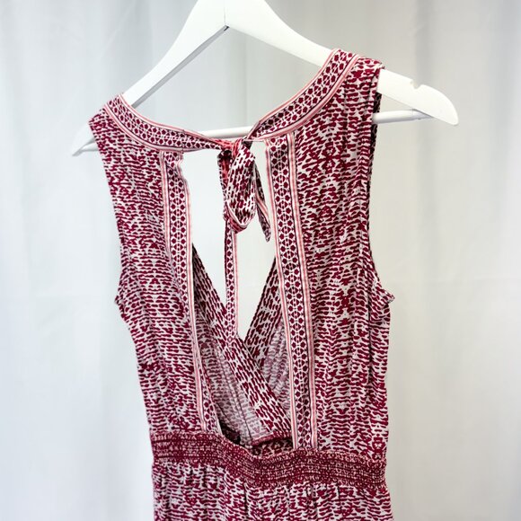 LOFT beach Women's Backless Romper Red Wine Vacation Style with Pockets - Picture 4 of 15